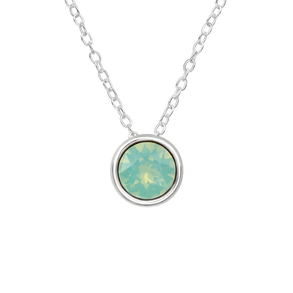 Sterling Silver Bezel Set Pacific Opal Necklace